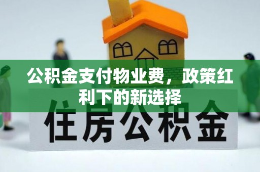 庆安公积金支付物业费，政策红利下的新选择